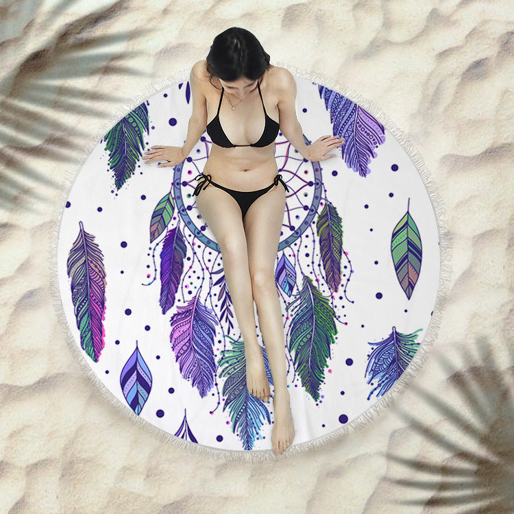 Serviette de plage à franges serviette de bain ronde serviette de plage