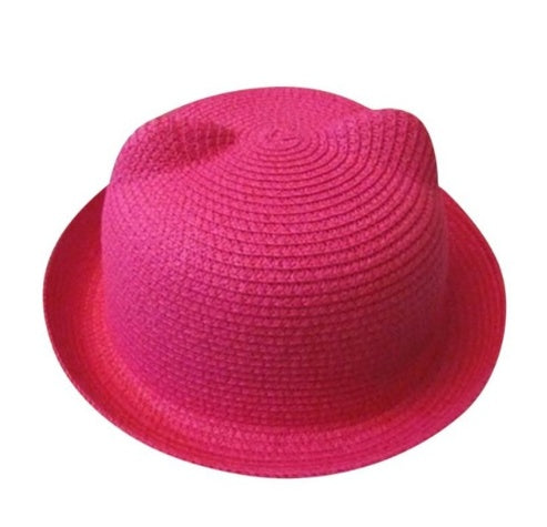 Chapeau d'été coréen oreilles de chat mignon, chapeau de paille, chapeau de soleil