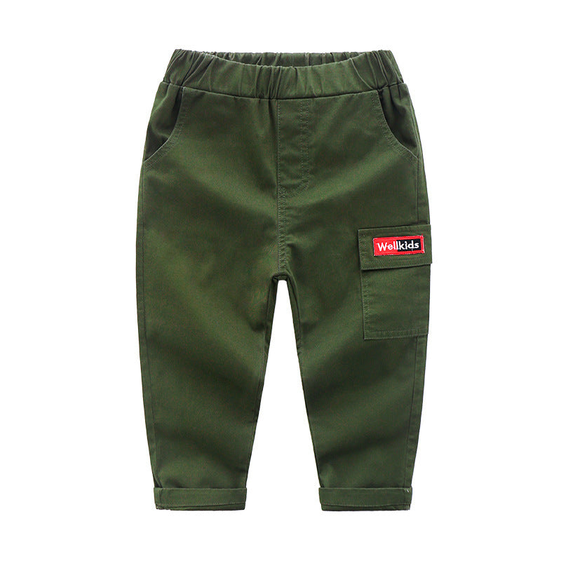 Pantalon décontracté pieds slim en coton pour enfants