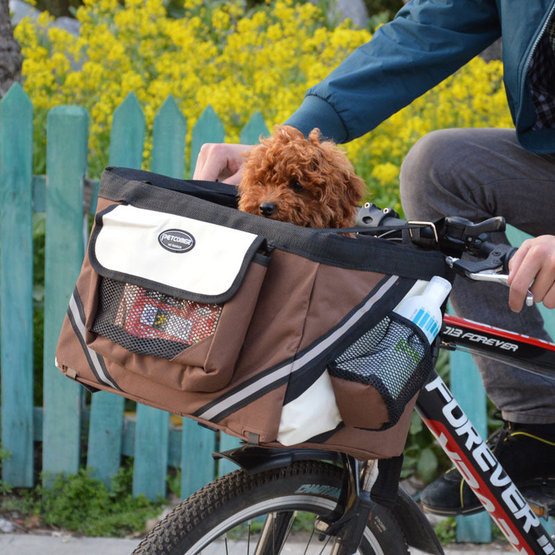 Porte-vélo pour animaux de compagnie, sac de vélo pour chien et chat, panier amovible sur guidon, panier avant pour petit chat et chien