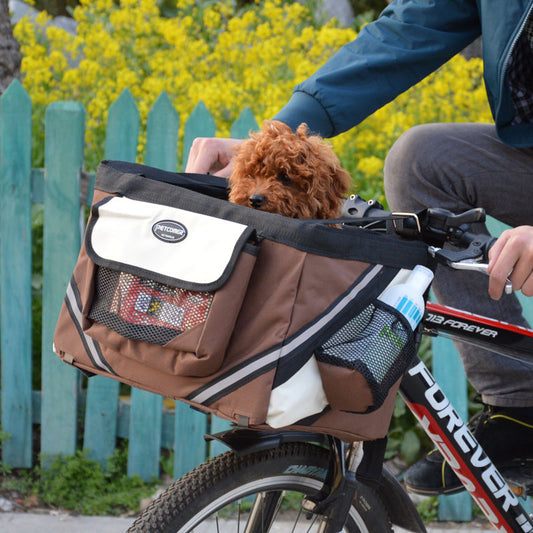Porte-vélo pour animaux de compagnie, sac de vélo pour chien et chat, panier amovible sur guidon, panier avant pour petit chat et chien