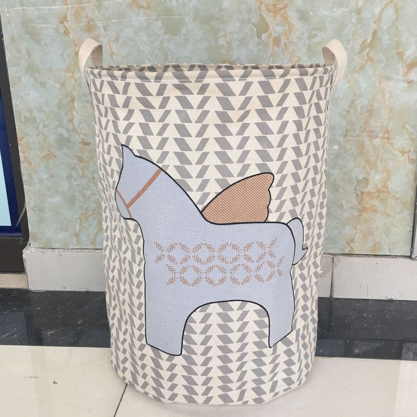 Coton lin art étoile à cinq branches cheval vêtements seau de rangement seau à linge panier jouet panier de rangement