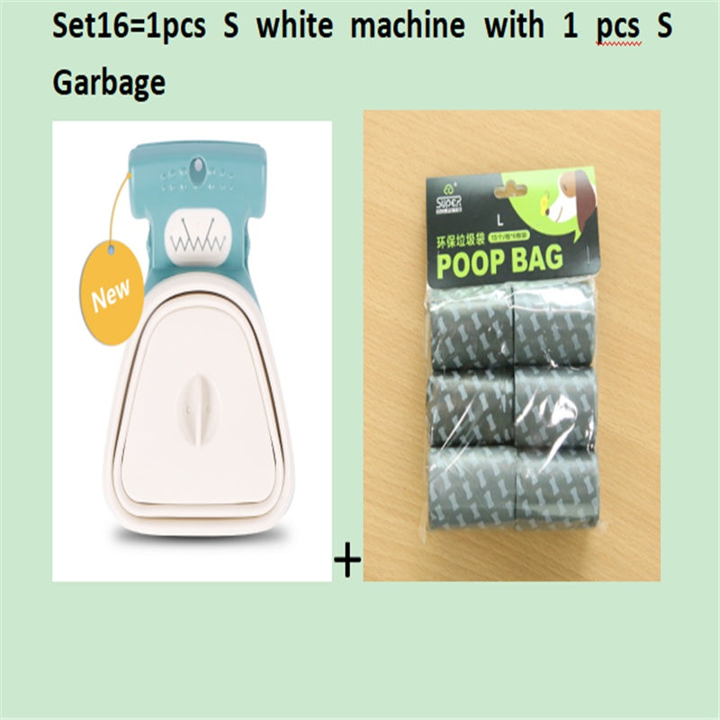 Scooper de merde pliable de voyage pour animaux de compagnie de chien avec 1 rouleau de sacs décomposables cuillère de merde propre ramasser les excréments nettoyant Epacket expédition
