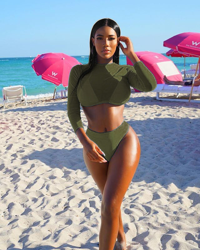 Bikini transparent sexy trois pièces uni 