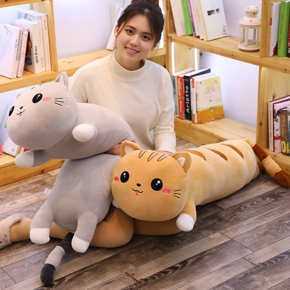 Oreiller de poupée en peluche chat