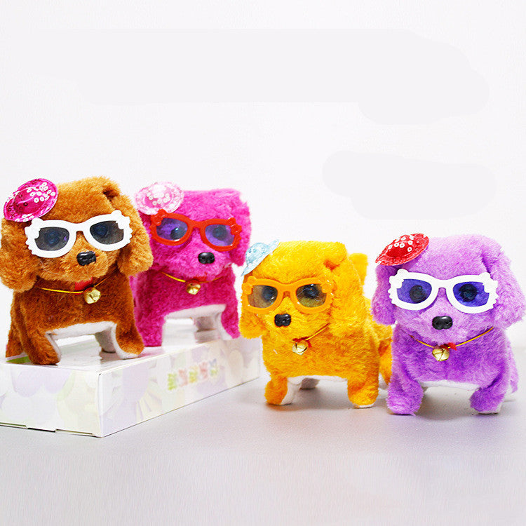 Robot électronique de simulation de chien, peluche, corde de marche, chiot