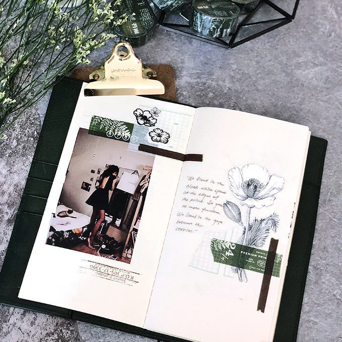 Decoración de cuentas a mano con cinta de papel y mate.