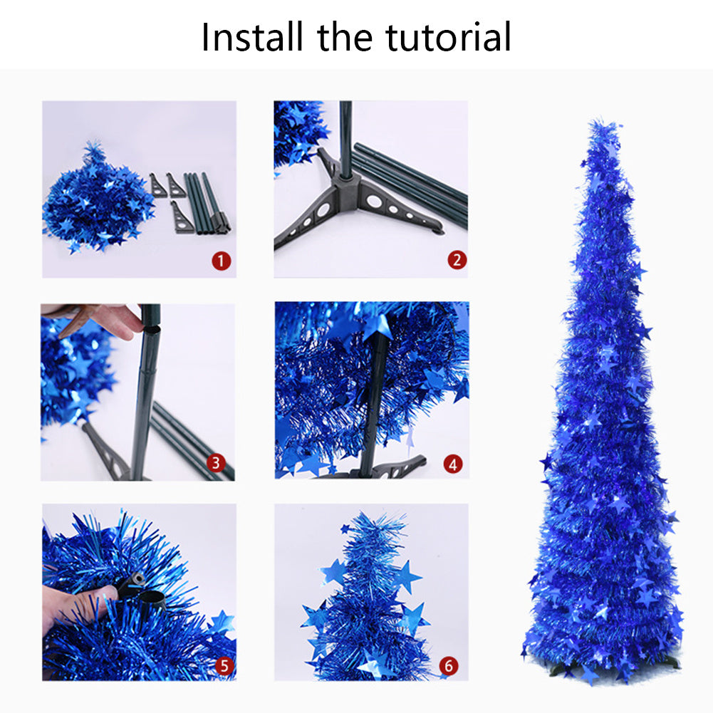 Arbre de noël artificiel avec support, magnifique arbre de noël artificiel pliable pour les décorations de noël