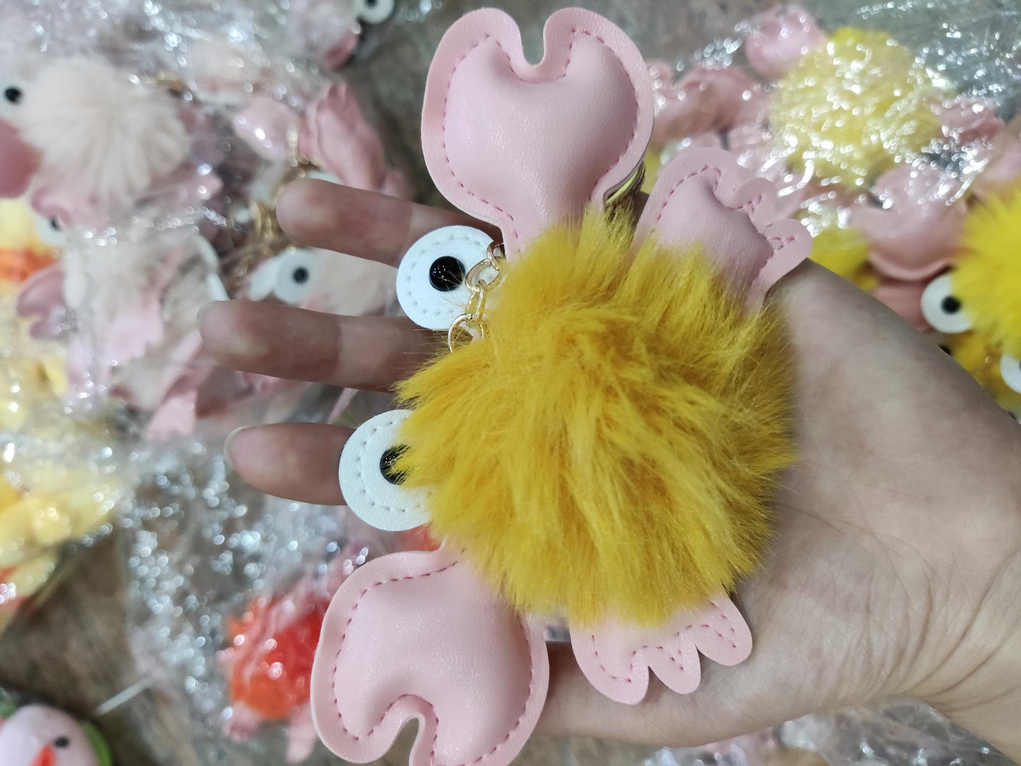 Pendentif porte-clés crabe mignon de dessin animé