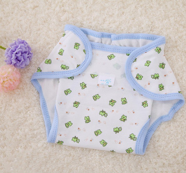 Couche-culotte lavable en tissu imprimé de dessin animé en coton pour bébé