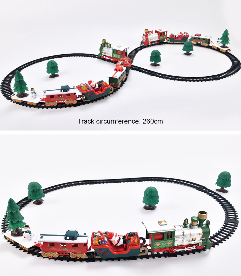 Ensemble de Train jouet avec lumières et sons, ensemble de Train de noël, voies ferrées, jouets à piles