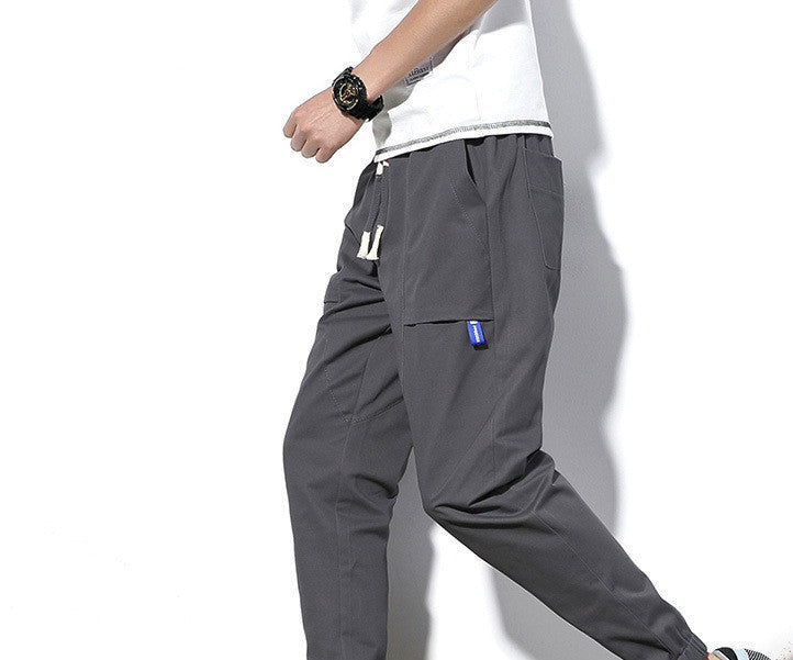 Pantalones informales para hombre, pantalones deportivos coreanos grandes para hombre 