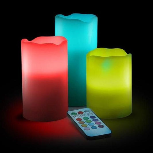 Velas sin llama de cera real Luma Candles (3 piezas/juego)