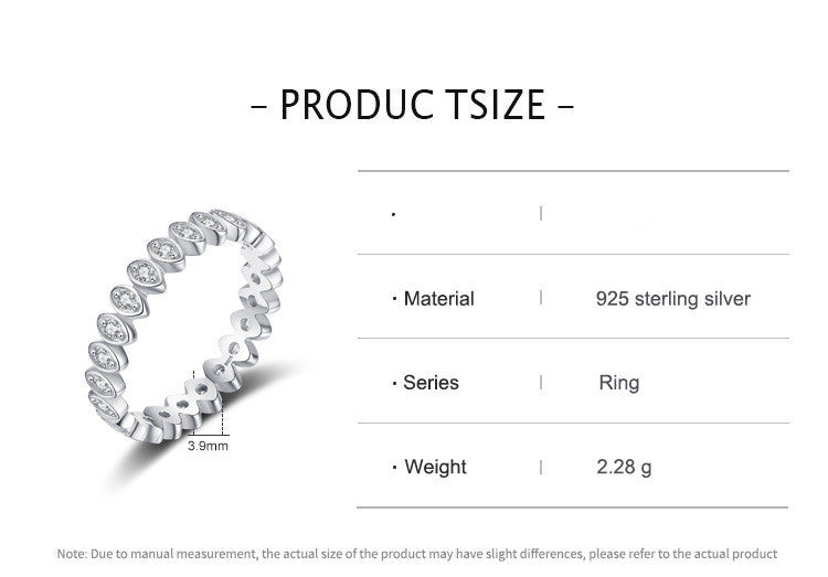 Bague femme en argent S925 Lucky Eye sertie de diamants