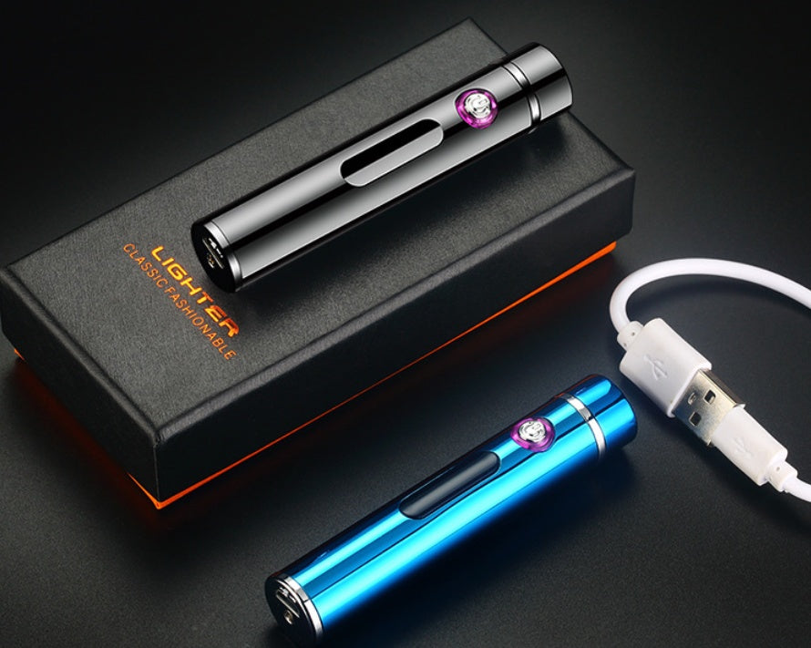 Briquets électriques en métal, coupe-vent, double plasma, rechargeable, USB