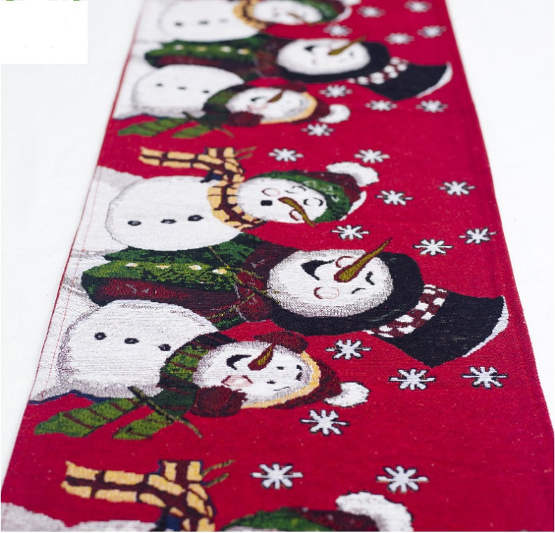 Chemin de table en forme d'élan et de bonhomme de neige, décorations de joyeux noël
