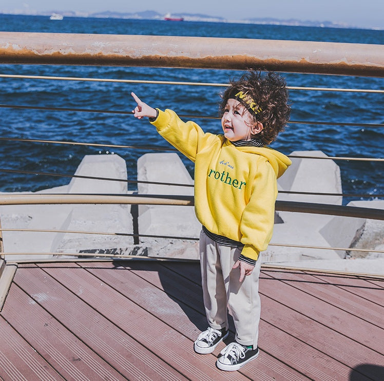 Niños más suéter de terciopelo 1-3 años marea 2 ropa gruesa de otoño para bebés camisa para niños masculinos bebé masculino con capucha niños otoño e invierno 