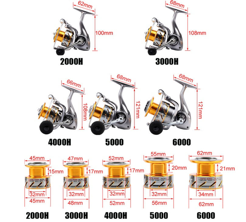 Sea Knight SeaKnight Luya Moulinet de pêche entièrement en métal