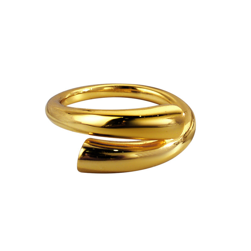 Bague Minimaliste Lignes Géométriques Femme