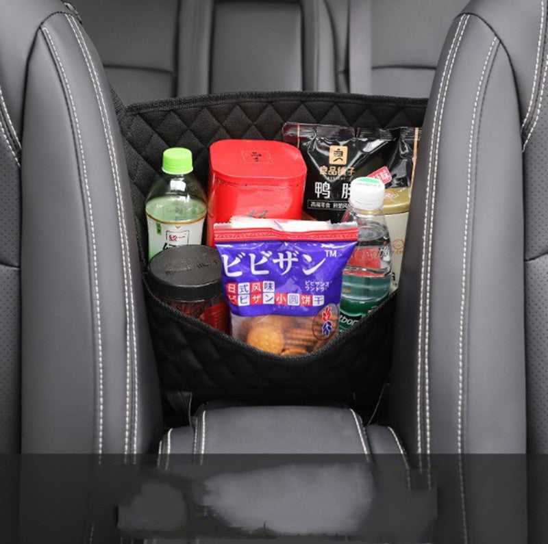 Storage net pocket between car seats