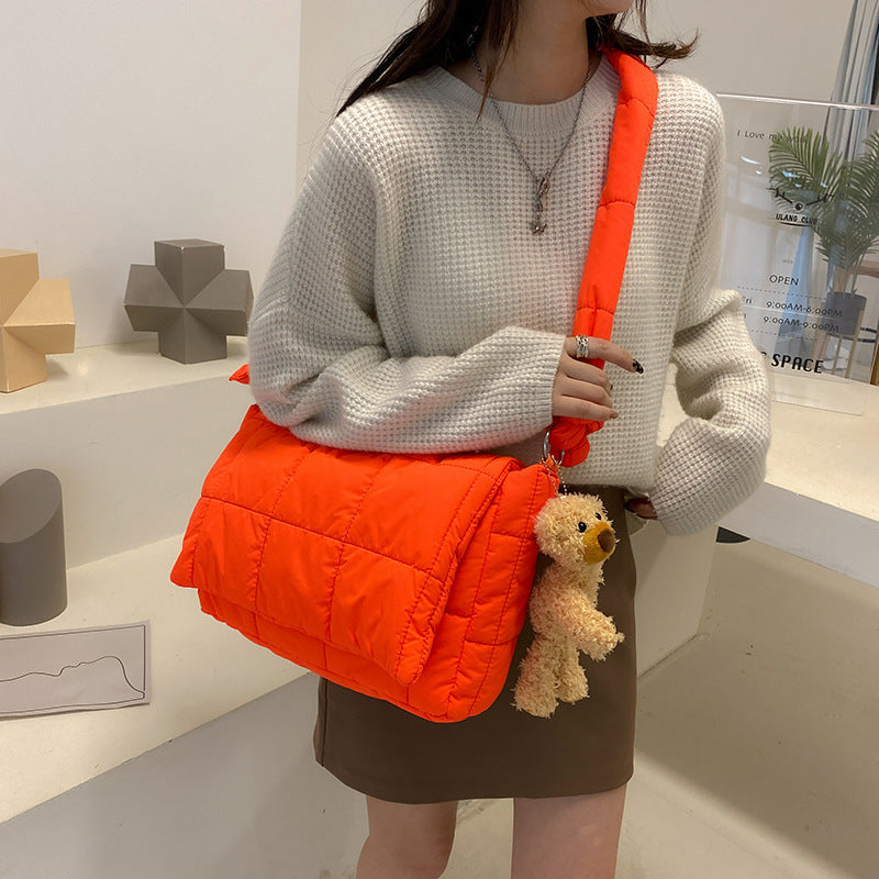 Sac à bandoulière en tissu Oxford rétro matelassé en diamant pour femmes