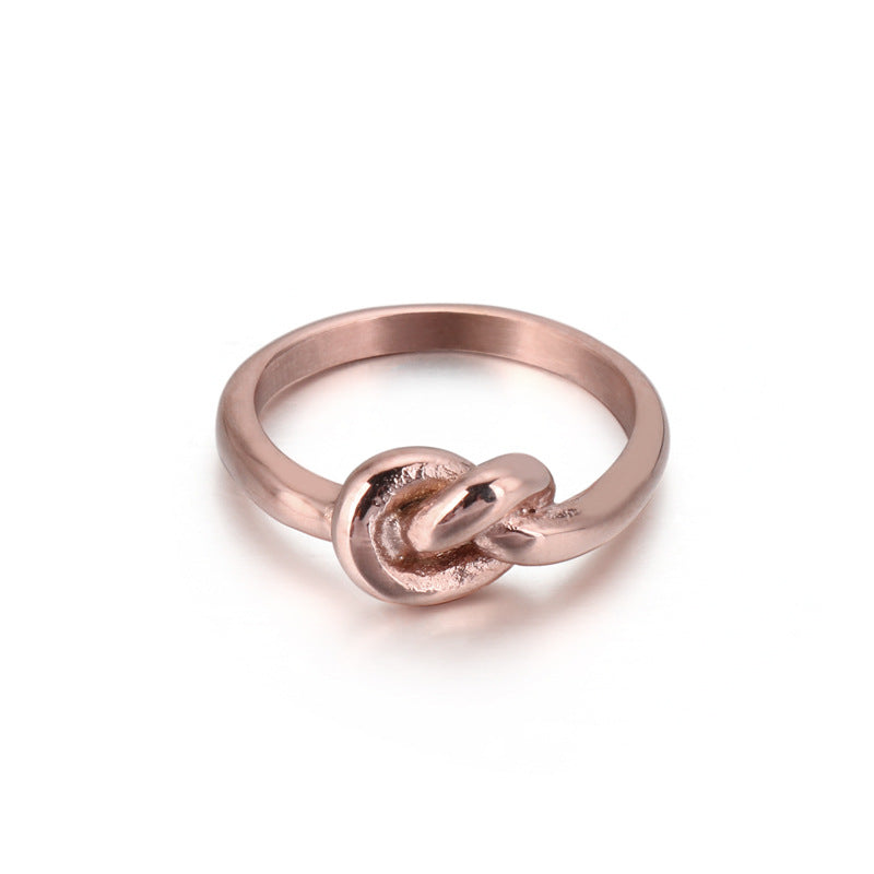 Bague en acier titane géométrique Truelove Knot