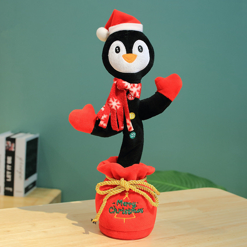 Jouets de noël dansants, arbre amusant, répétition parlant, jouets électroniques en peluche, peut chanter, enregistrement, éclaircir, éducation précoce, cadeau amusant de noël