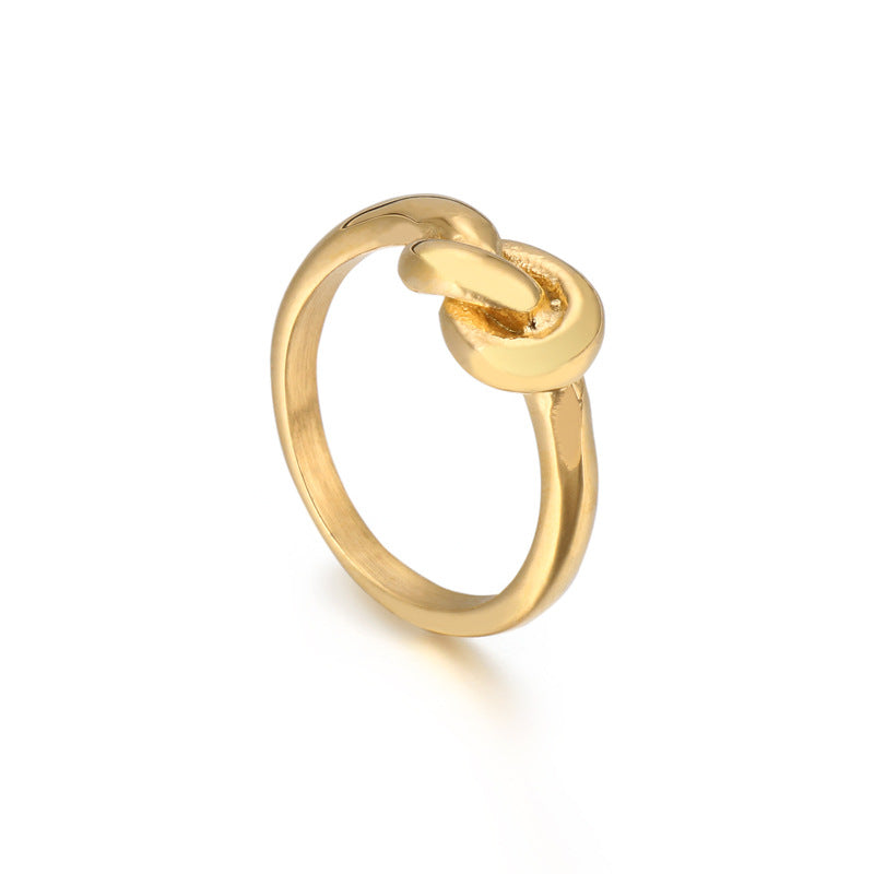Bague en acier titane géométrique Truelove Knot