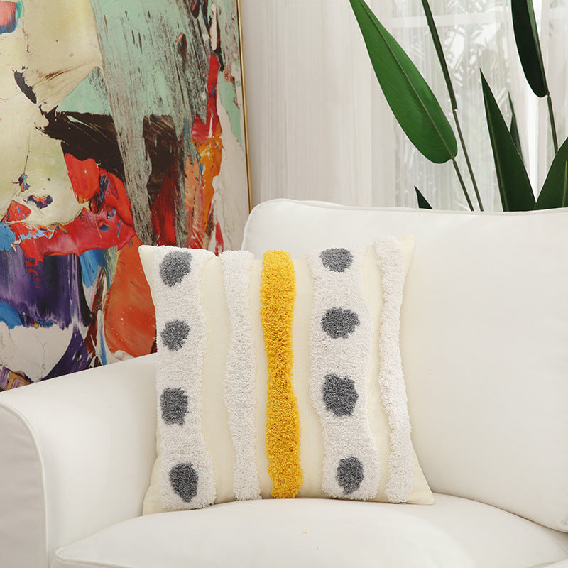 Oreiller en coton brodé pour la maison