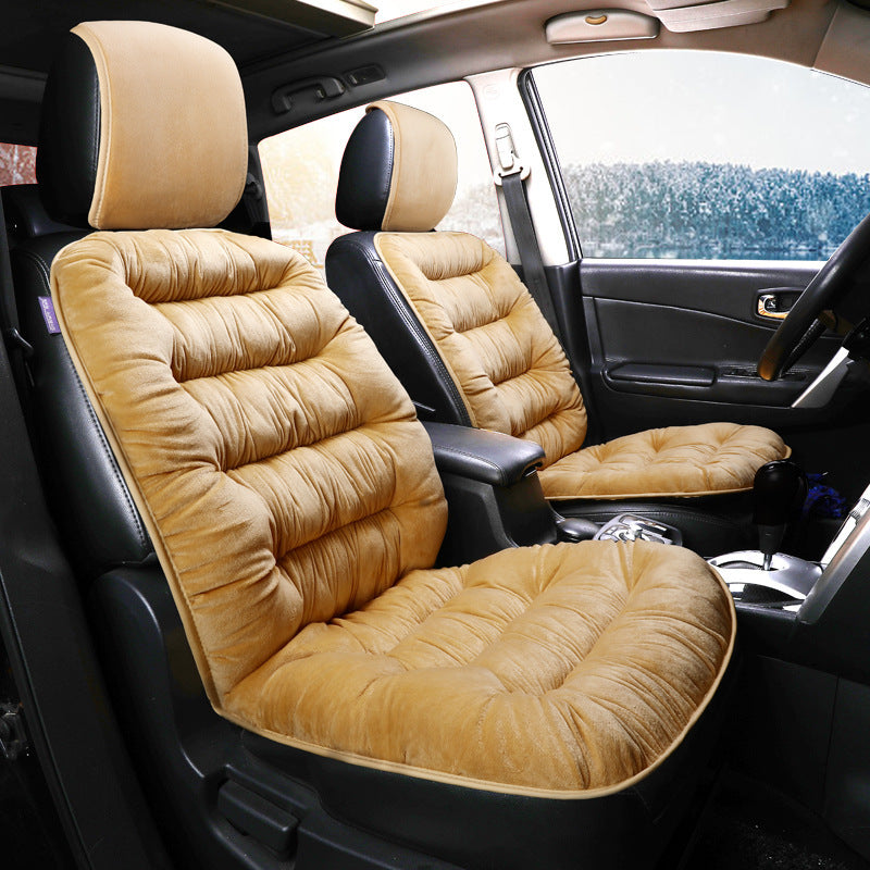 Coussin de siège de voiture universel en tissu peluche chaud d'hiver