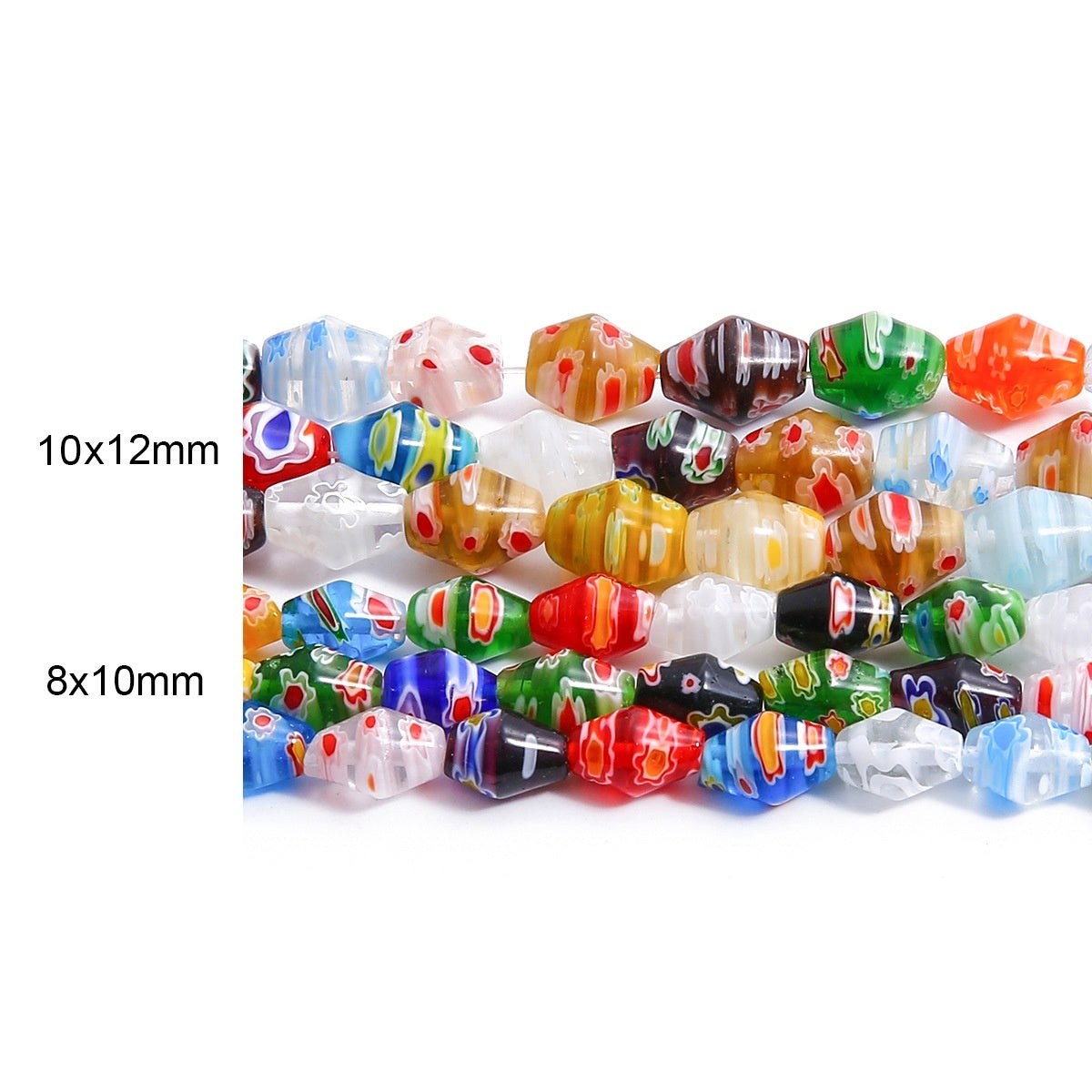 Colored Flower Colored Glaze Scattered Beads