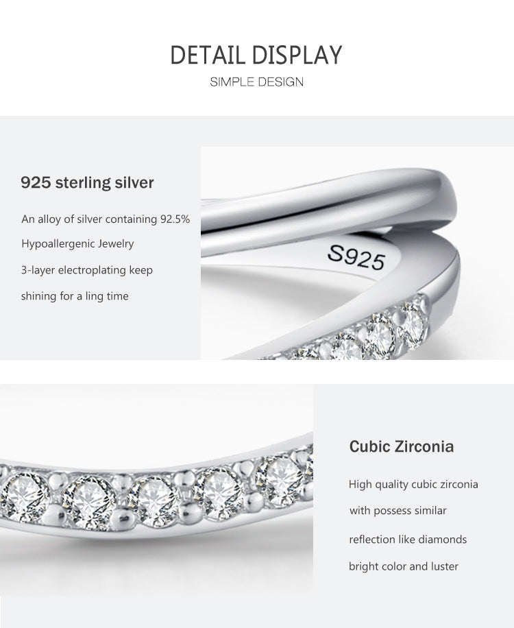 Women's Simple Double-layer Design S925 Sterling Silver Ring