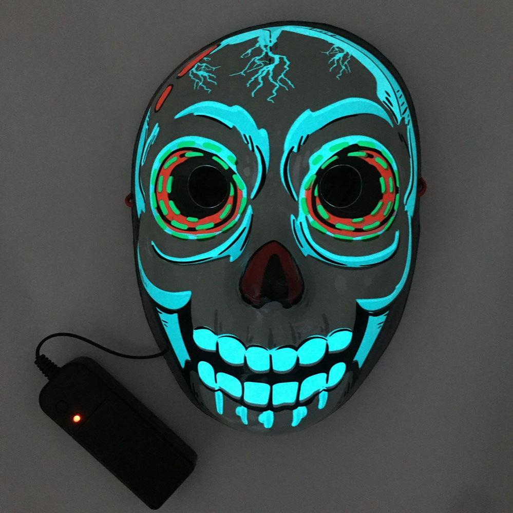 Máscara LED Luminosa Brillante Máscara de Fiesta de Halloween Máscara de Neón EL Máscara de Cosplay de Halloween