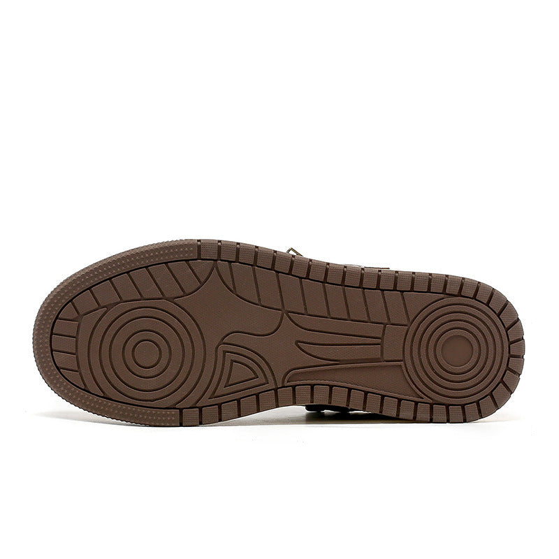 Zapatos de diseño minoritario retro con estrella marrón