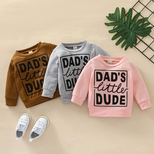 Haut sweat-shirt gris lettre en polyester pour garçon