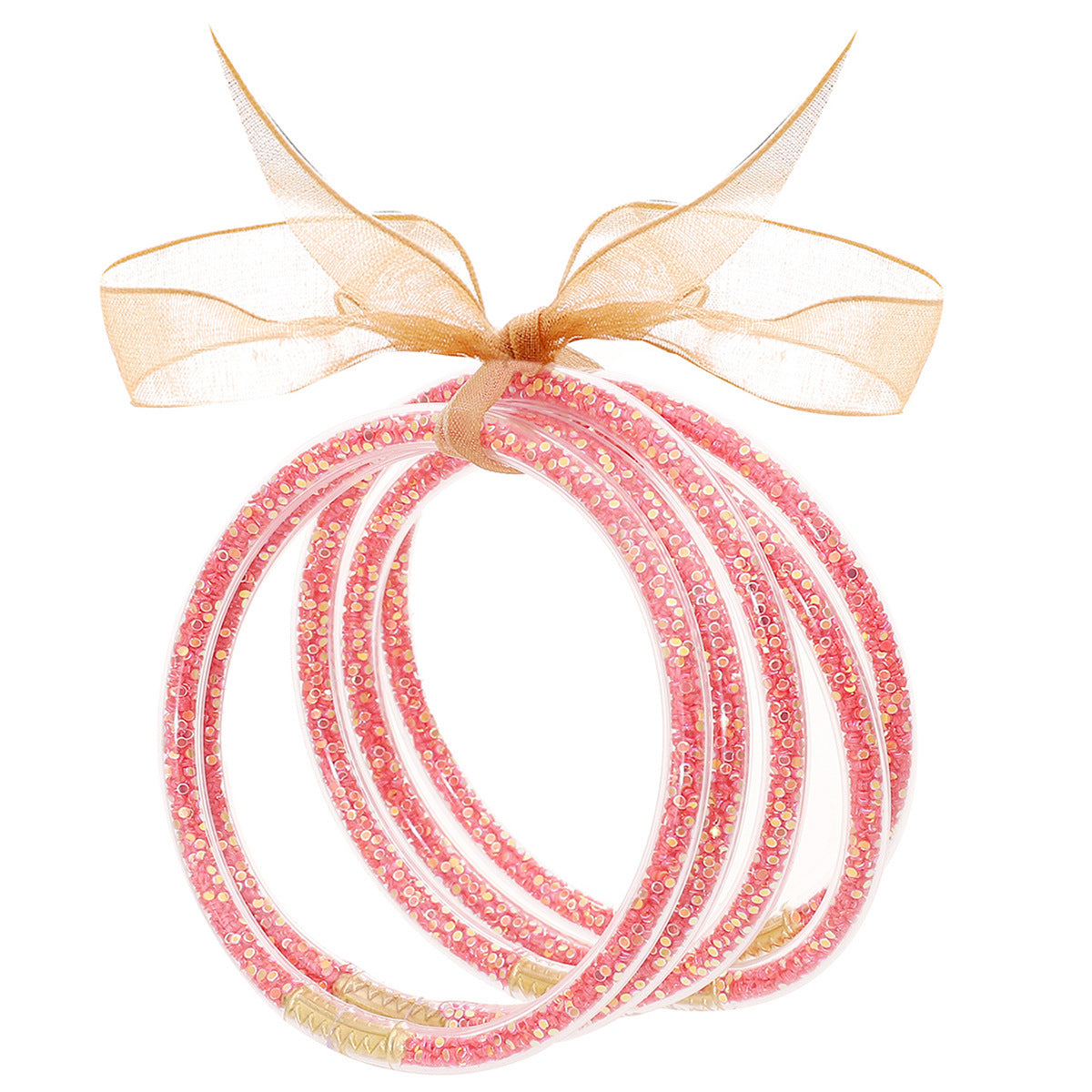 Tube en plastique particules de poudre d'or paillettes cinq bracelets