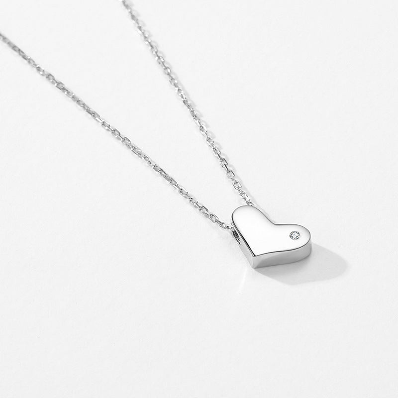 S925 Sterling Silver Cute Heart Shape Necklace For Women