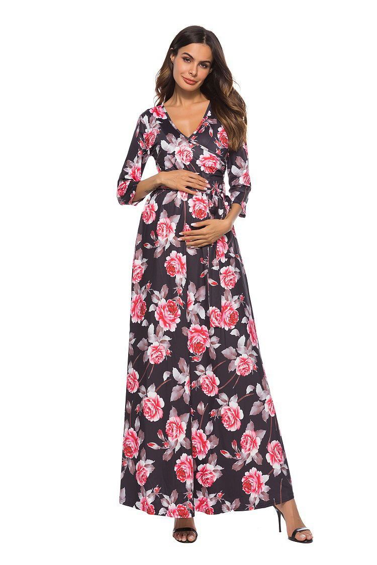 Vestido premamá verano femenino suelto talla grande