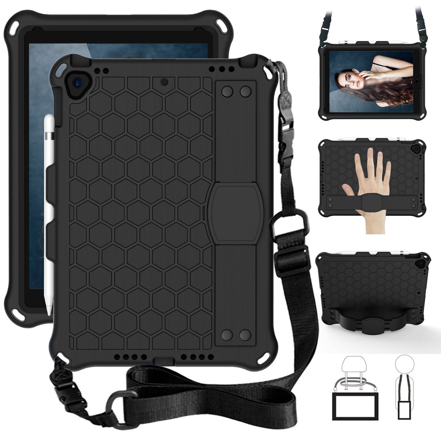 Compatible avec Apple, nouvelle coque EVA en nid d'abeille pour iPad 10.2