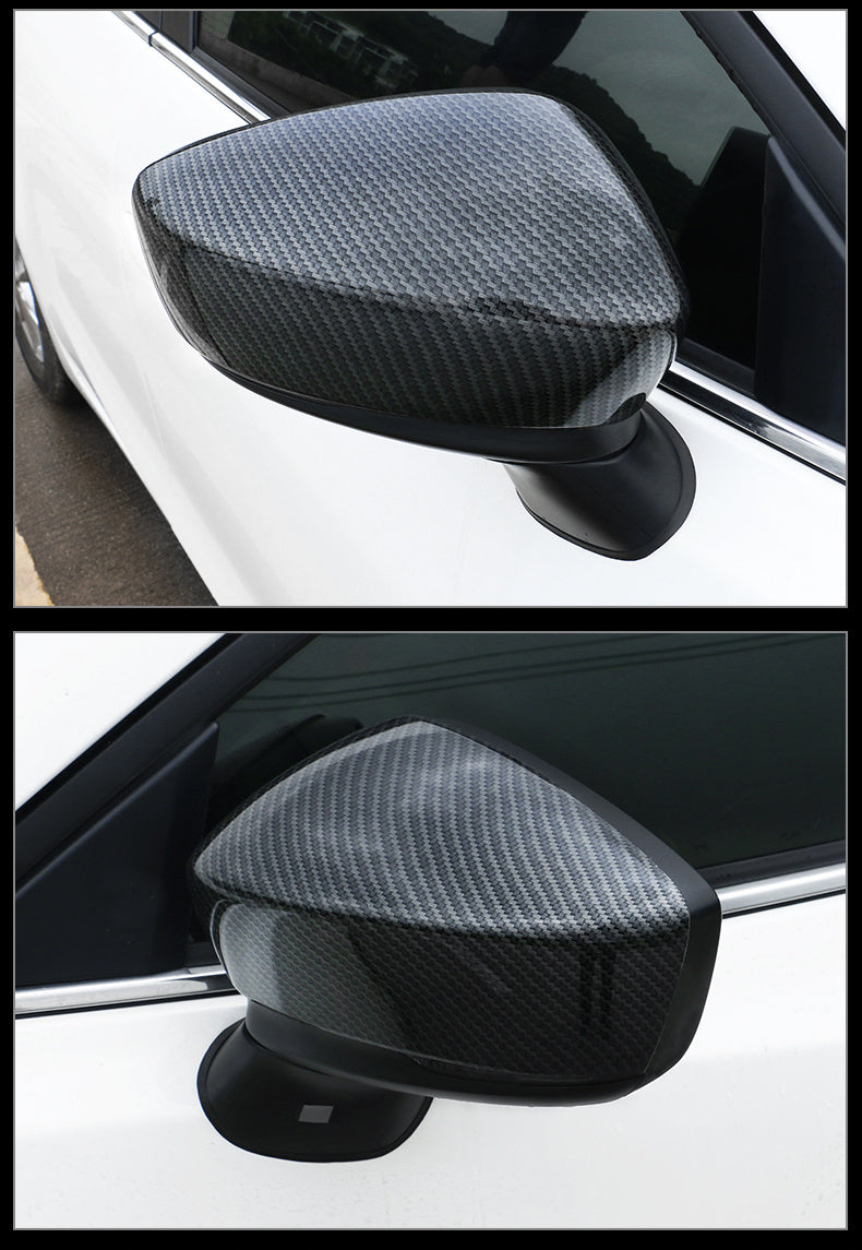 Angkesaila Coque de Couverture de Miroir en Fiber de Carbone Bande Lumineuse décorative