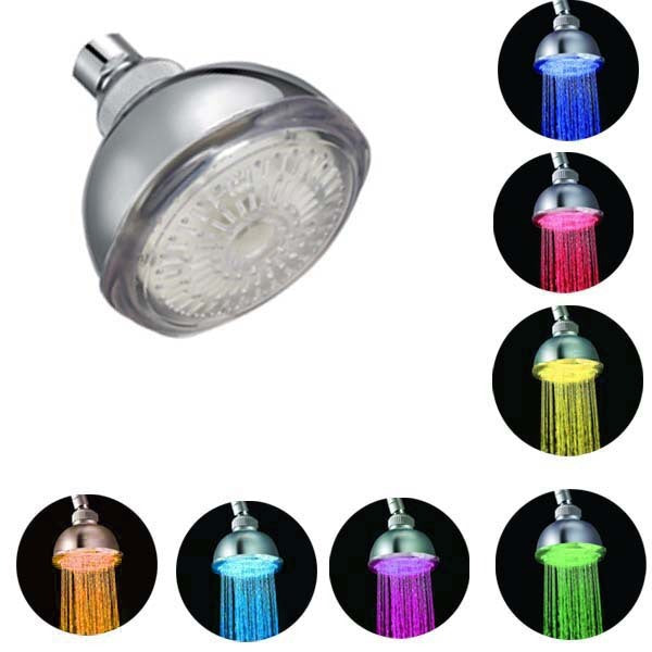 Romántico cabezal de ducha LED presurizado ahorro de agua ajustable 7 colores cabezal de ducha LED Facut hogar baño LED ducha rociador