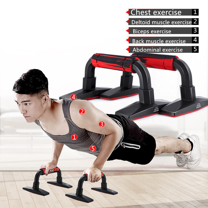 Je tape un équipement de fitness domestique avec support push-up