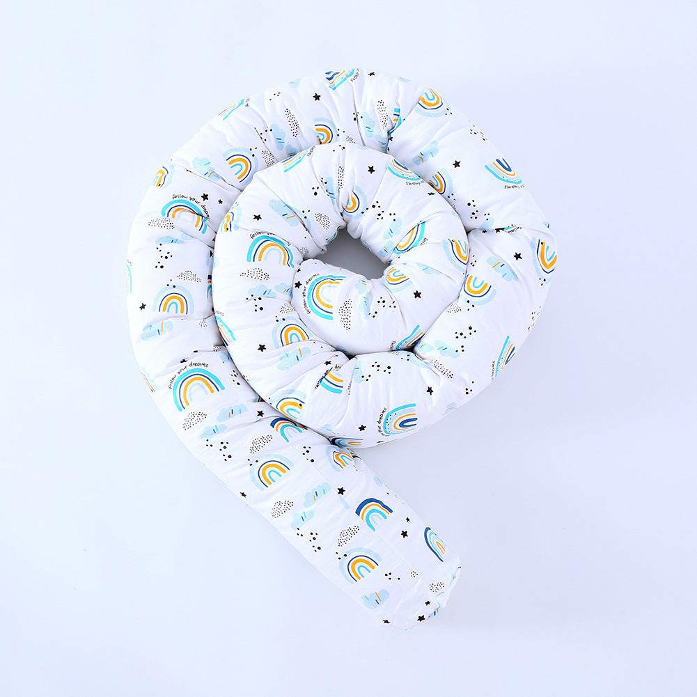 Oreiller long de lit pare-chocs en coton imprimé arc-en-ciel