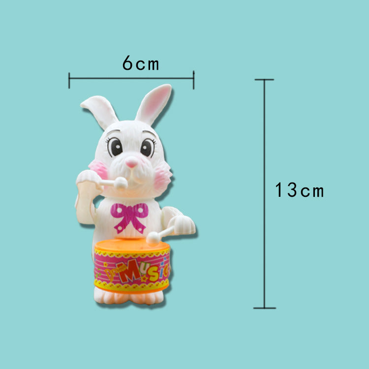 Cartton lapin tambour horloge jouets à remonter pour enfants jeu drôle éducatif bébé anniversaire Surprises