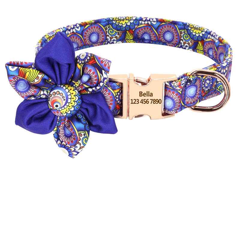 Collier de chien imprimé à la mode collier de chien en Nylon personnalisé colliers de chat de chiot de compagnie personnalisés colliers d'étiquette d'identification gravés accessoires de chien