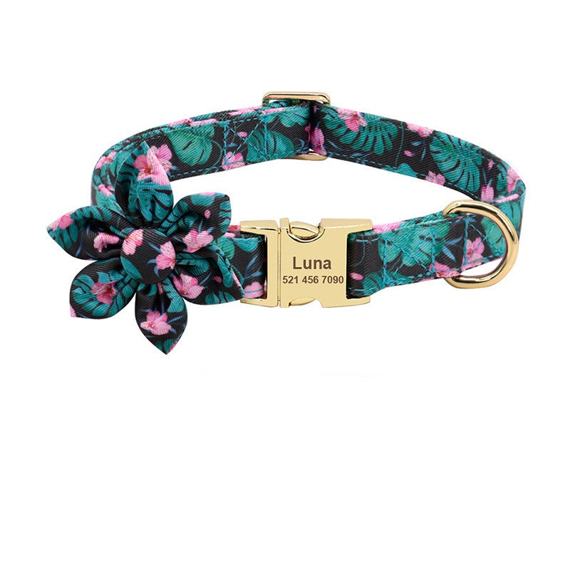 Collier de chien imprimé à la mode collier de chien en Nylon personnalisé colliers de chat de chiot de compagnie personnalisés colliers d'étiquette d'identification gravés accessoires de chien