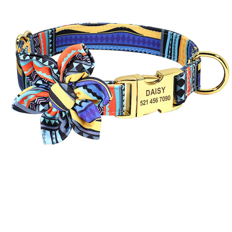 Collier de chien imprimé à la mode collier de chien en Nylon personnalisé colliers de chat de chiot de compagnie personnalisés colliers d'étiquette d'identification gravés accessoires de chien
