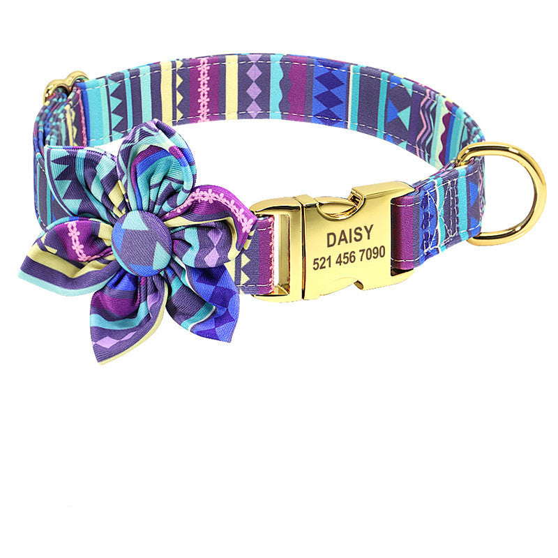 Collier de chien imprimé à la mode collier de chien en Nylon personnalisé colliers de chat de chiot de compagnie personnalisés colliers d'étiquette d'identification gravés accessoires de chien