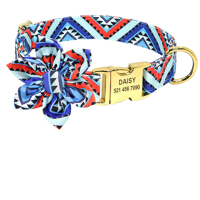 Collier de chien imprimé à la mode collier de chien en Nylon personnalisé colliers de chat de chiot de compagnie personnalisés colliers d'étiquette d'identification gravés accessoires de chien