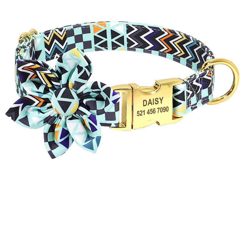Collier de chien imprimé à la mode collier de chien en Nylon personnalisé colliers de chat de chiot de compagnie personnalisés colliers d'étiquette d'identification gravés accessoires de chien